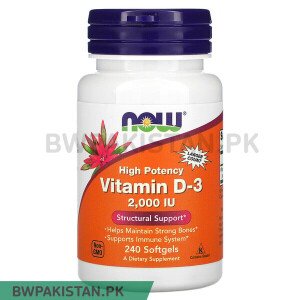 NOW Foods, Vitamin D-3 , 50 mcg (2,000 IU), 240 Softgels in Pakistan