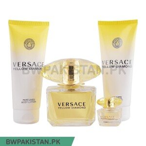 Versace Yellow Diamond Set Eau De Parfum 90ml + Shower Gel + Body Lotion + Beauty Pouch, ForWomen