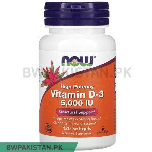 NOW Foods, Vitamin D-3, 5,000 IU, 120 Softgels in Pakistan