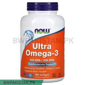 NOW Foods, Ultra Omega-3, 500 EPA / 250 DHA, 180 Enteric Coated Softgels in Pakistan