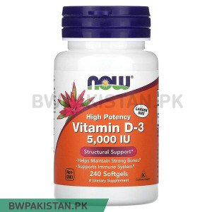 NOW Foods, Vitamin D-3, High Potency , 5,000 IU, 240 Softgels in Pakistan