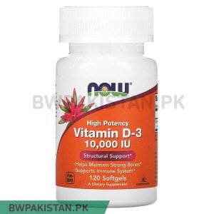NOW Foods, High Potency Vitamin D-3, 10,000 IU, 120 Softgels in Pakistan
