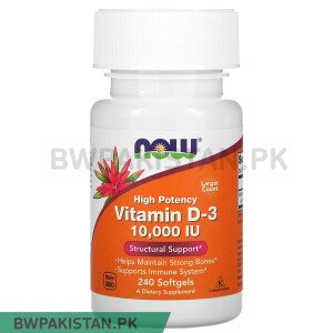 NOW Foods, Vitamin D-3, 250 mcg (10,000 IU), 240 Softgels in Pakistan