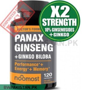Buy Authentic Korean Red Panax Ginseng Root Extract Powder 1000mg, Energy and Focus Pills for Men and Women by NooMost in Pakistan
